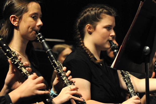 Students performing at the 2023-2024 All County Band Concert